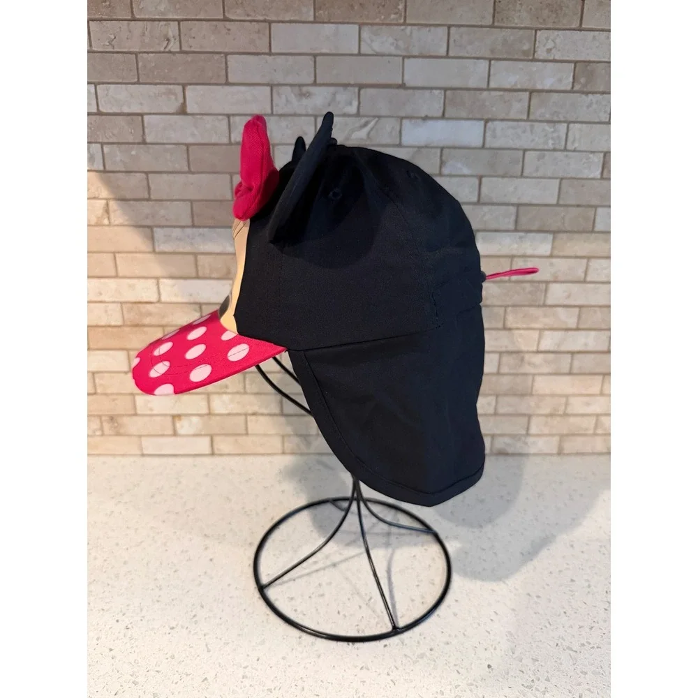 Disney Minnie Mouse Baseball Cap 3D Ears Pink Polka Dot Bow Black